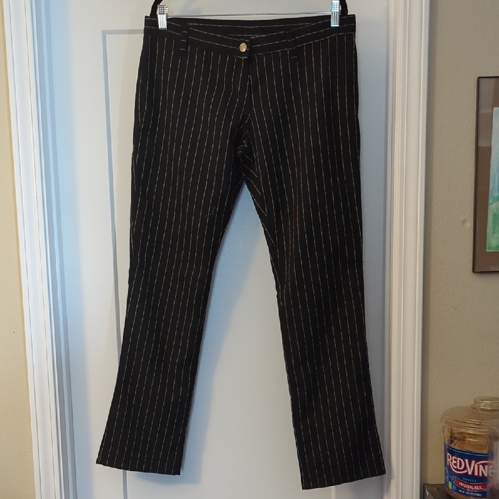 Black Pinstripe Trousers